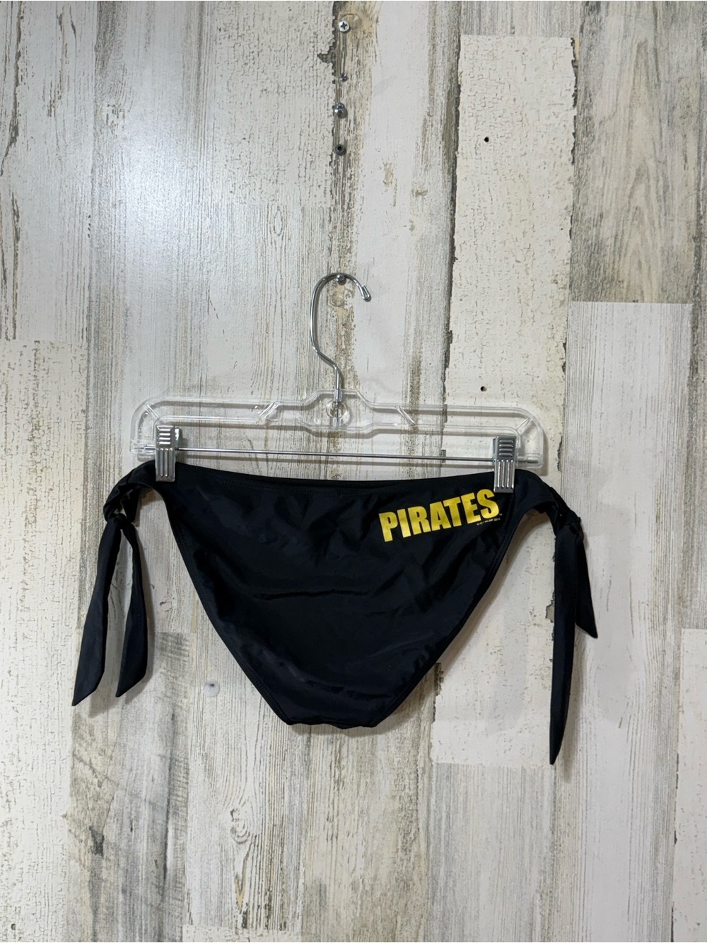 Pittsburgh Pirates Black Tie-Side Swim Bottoms with PIRATES Logo